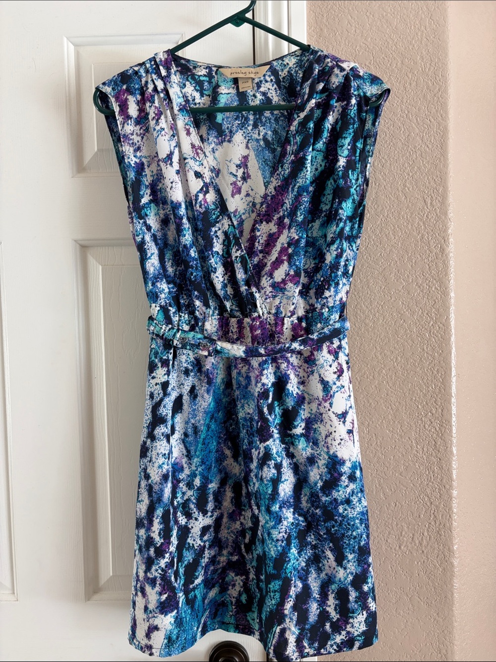 Presley Skye Blue Purple Abstract Kids Romper